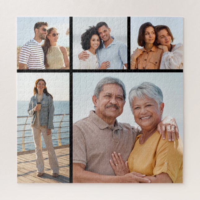 Create Your Own 5 Photo Collage Jigsaw Puzzle (Vertical)