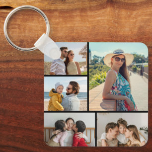 Create Your Own 5 Photo Collage Keychain
