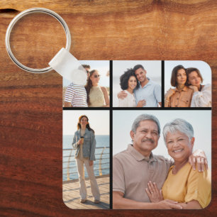 Create Your Own 5 Photo Collage Keychain