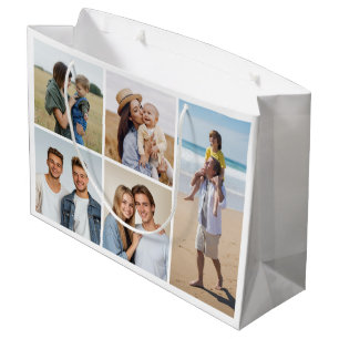 Create Your Own 5 Photo Collage Large Gift Bag