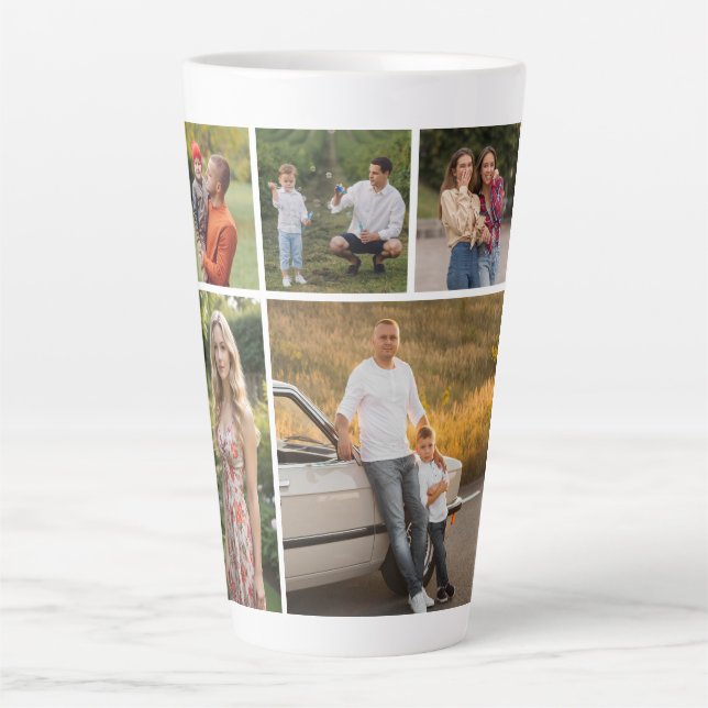 Create Your Own 5 Photo Collage Latte Mug (Front)