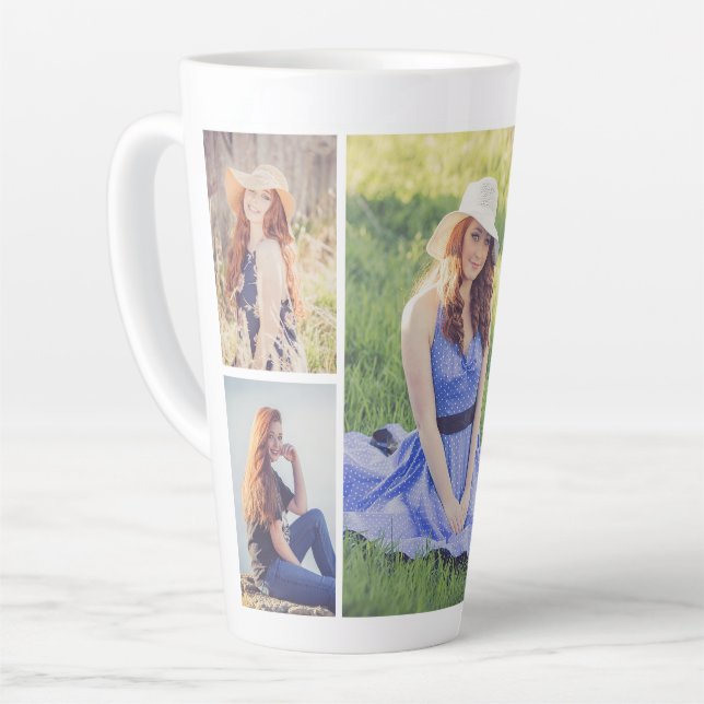 Create Your Own 5 Photo Collage Latte Mug (Left Angle)