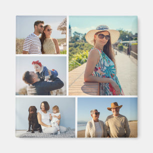 Create Your Own 5 Photo Collage Magnet