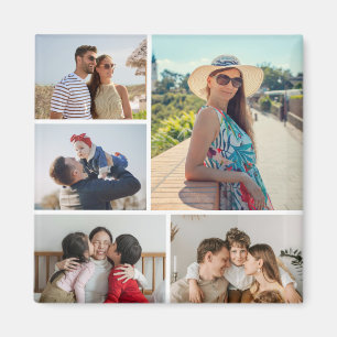 Create Your Own 5 Photo Collage Magnet