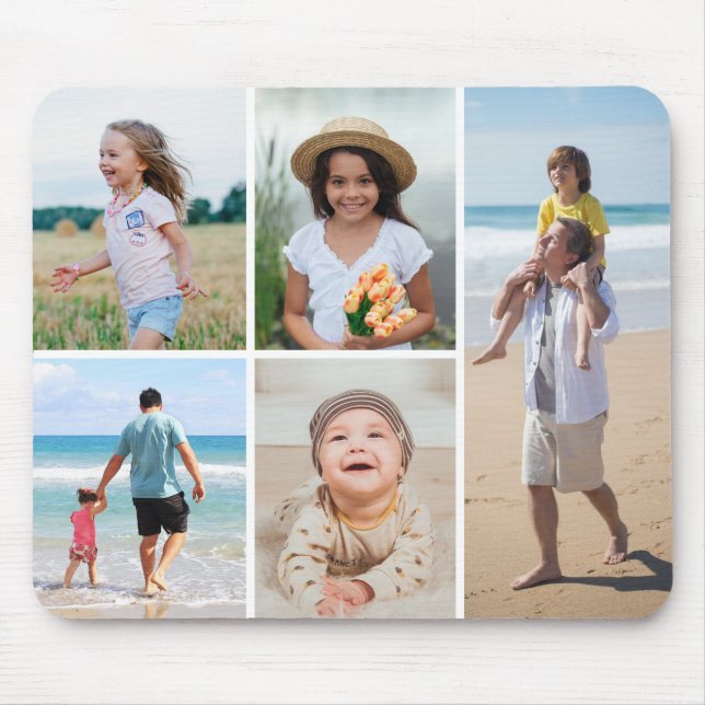Create Your Own 5 Photo Collage Mouse Pad (Front)