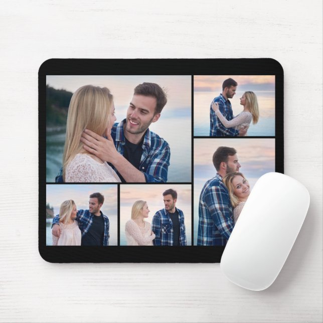 Create Your Own 5 Photo Collage Mouse Pad (With Mouse)