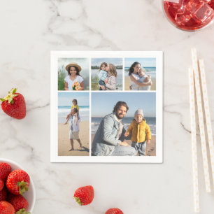 Create Your Own 5 Photo Collage Napkin