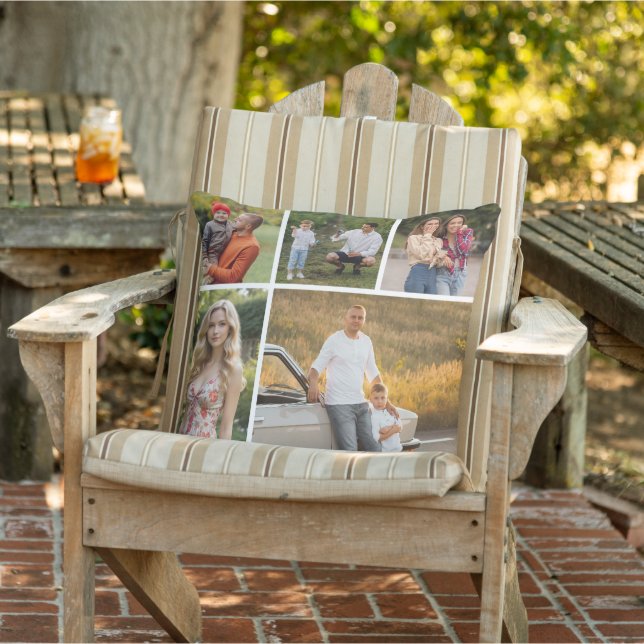 Create Your Own 5 Photo Collage Outdoor Pillow (Chair)