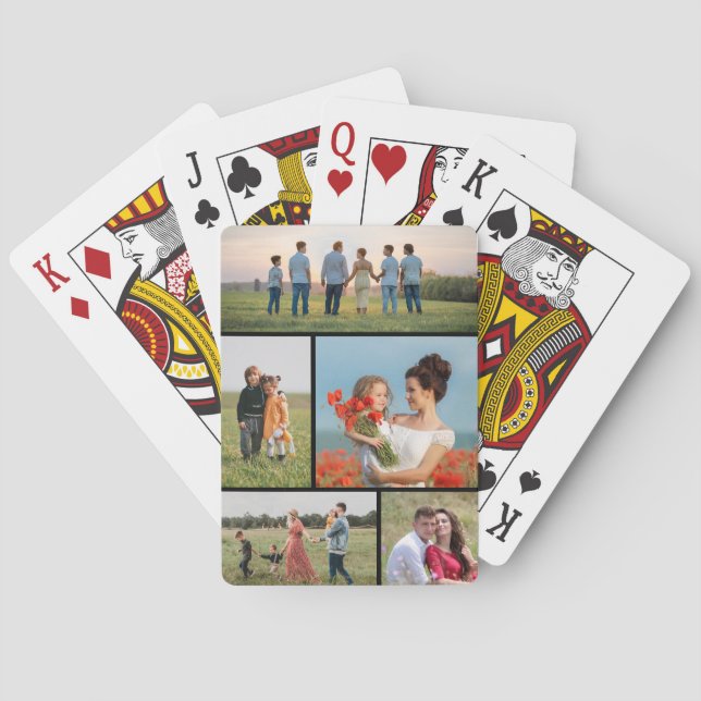 Create Your Own 5 Photo Collage Playing Cards (Back)