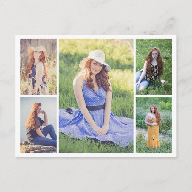 Create Your Own 5 Photo Collage Postcard (Front)