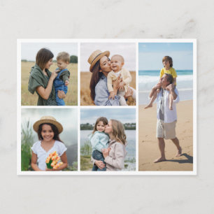 Create Your Own 5 Photo Collage Postcard