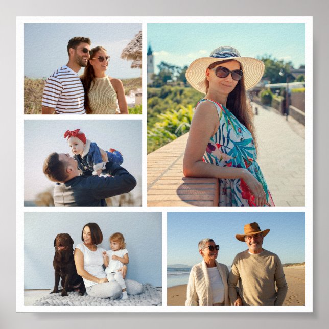 Create Your Own 5 Photo Collage Poster (Front)