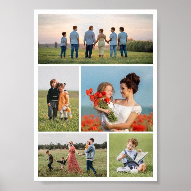 Create Your Own 5 Photo Collage Poster (Front)