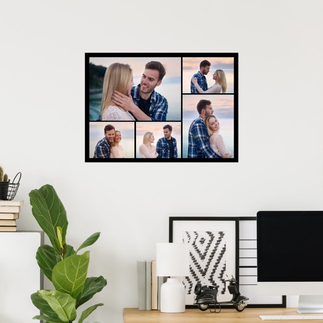 Create Your Own 5 Photo Collage Poster (Home Office)