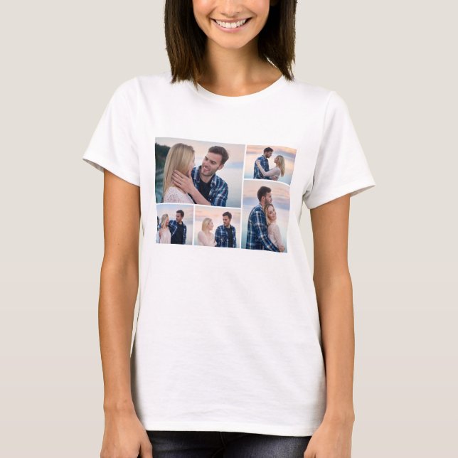 Create Your Own 5 Photo Collage T-Shirt (Front)