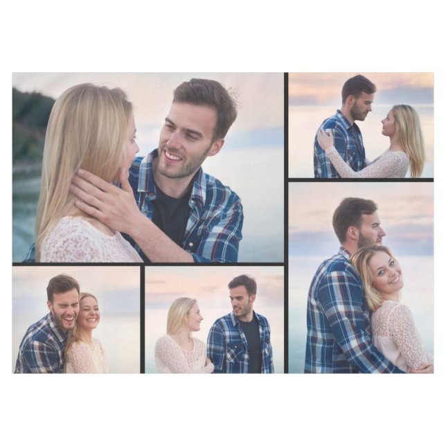 Create Your Own 5 Photo Collage Tablecloth (Front (Horizontal))
