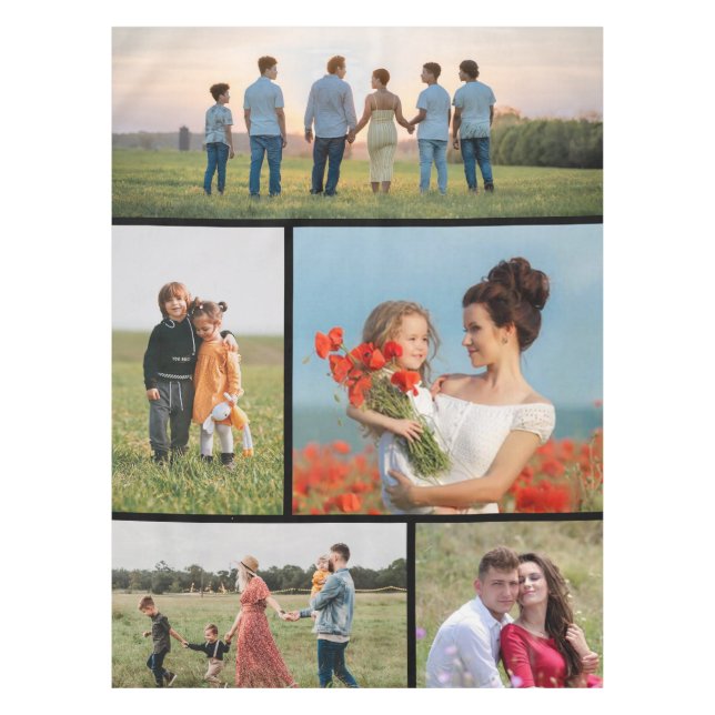 Create Your Own 5 Photo Collage Tablecloth (Front)