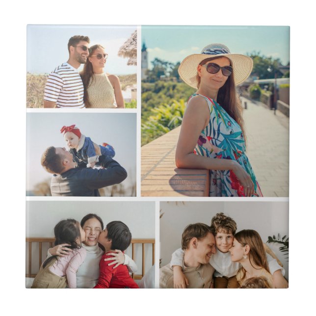 Create Your Own 5 Photo Collage Tile (Front)