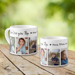 Create Your Own 5 Photo We Love You Pop  Espresso Cup<br><div class="desc">Cute espresso coffee cup with photos, we love you Pop typography and grandkids names. Makes a special gift for your favourite grandfather.</div>