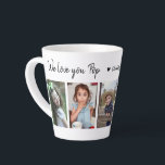 Create Your Own 5 Photo We Love You Pop Latte Mug<br><div class="desc">Cute latte mug with 5 photos, we love you Pop typography and grandkids names. Makes a special gift for your favourite grandfather.</div>