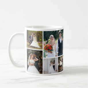 Create Your Own 5 Photo Wedding Collage Coffee Mug