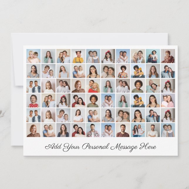 Create Your Own 60 Photo Collage Add Your Greeting Card (Front)