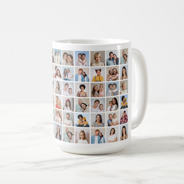 Create Your Own 60 Photo Collage Coffee Mug (Front Right)
