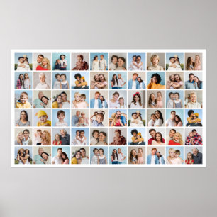 Create Your Own 60 Photo Collage Editable Colour  Poster