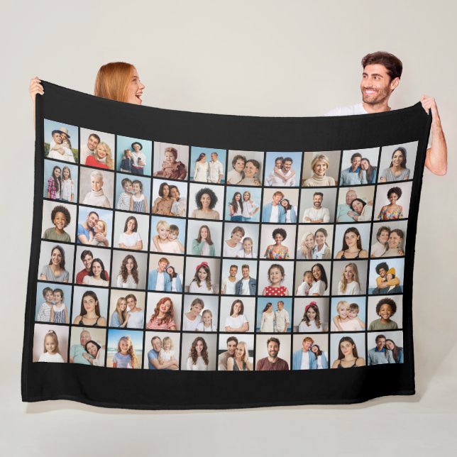 Create Your Own 60 Photo Collage Fleece Blanket (In Situ)