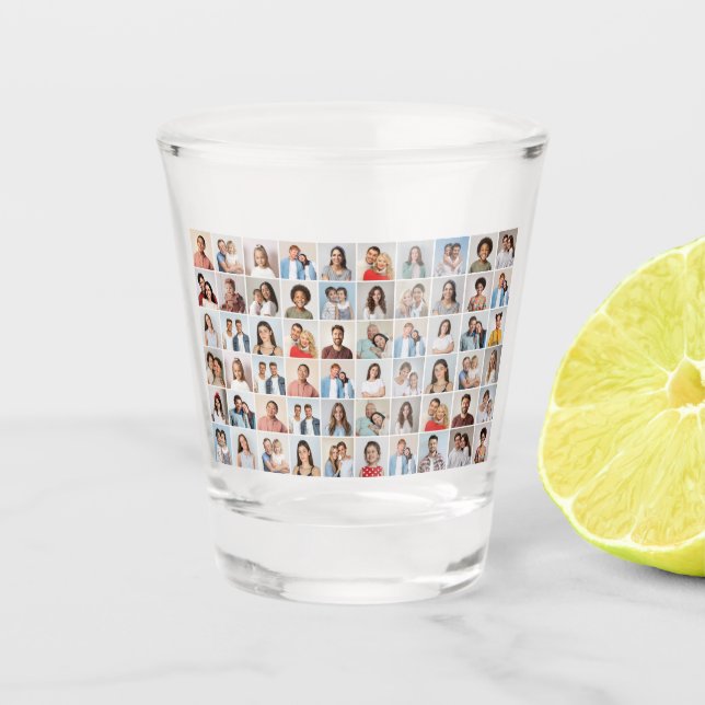 Create Your Own 60 Photo Collage Shot Glass (Front)