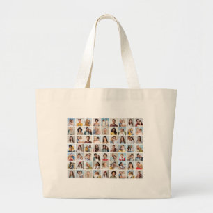 Create Your Own 63 Photo Collage Large Tote Bag
