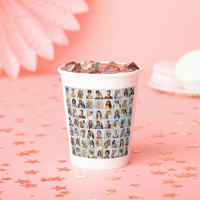 Create Your Own 63 Photo Collage Paper Cups (Insitu)