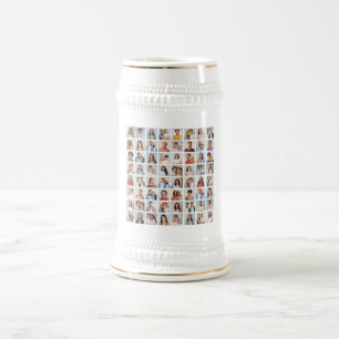 Create Your Own 64 Photo Collage Beer Stein