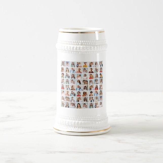 Create Your Own 64 Photo Collage Beer Stein (Center)