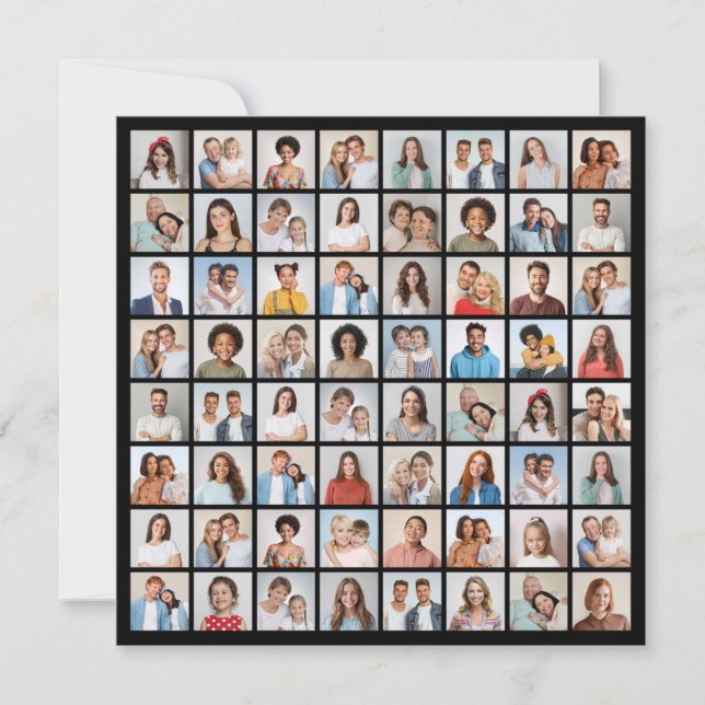 Create Your Own 64 Photo Collage  Card (Front)