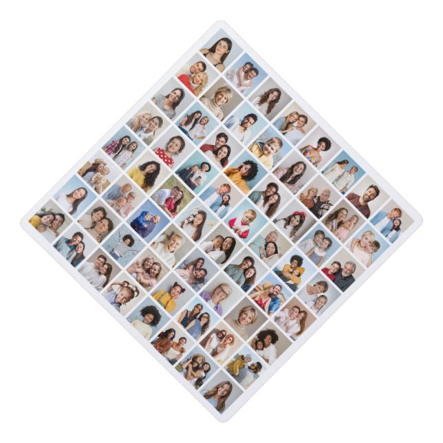 Create Your Own 64 Photo Collage Graduation Cap Topper (Front)