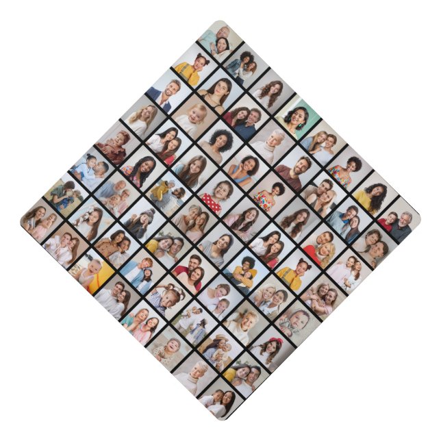 Create Your Own 64 Photo Collage Graduation Cap Topper (Front)