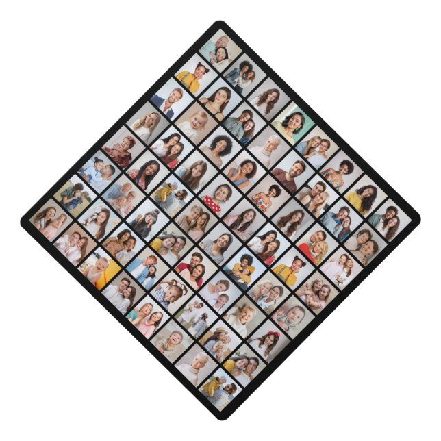 Create Your Own 64 Photo Collage Graduation Cap Topper (Front)