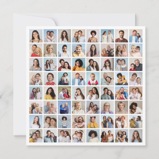 Create Your Own 64 Photo Collage Invitation (Front)