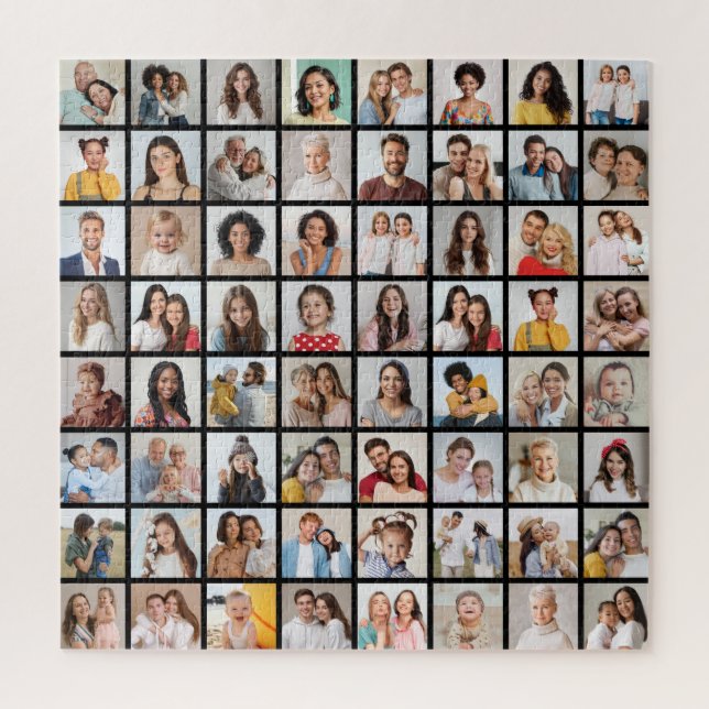 Create Your Own 64 Photo Collage Jigsaw Puzzle (Vertical)