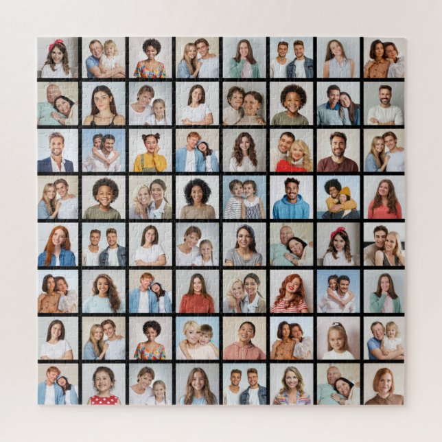 Create Your Own 64 Photo Collage Jigsaw Puzzle (Vertical)