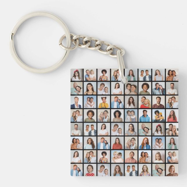 Create Your Own 64 Photo Collage Keychain (Front)