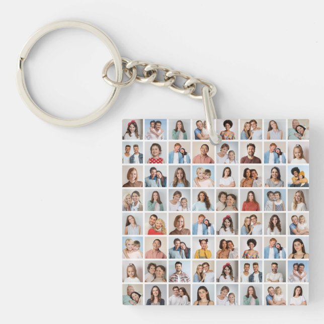 Create Your Own 64 Photo Collage Keychain (Front)