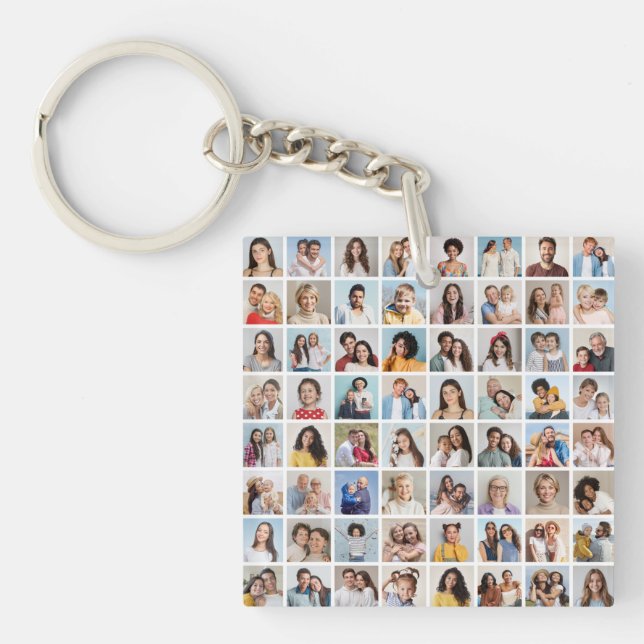 Create Your Own 64 Photo Collage Keychain (Front)