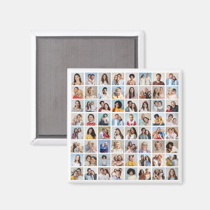 Create Your Own 64 Photo Collage Magnet