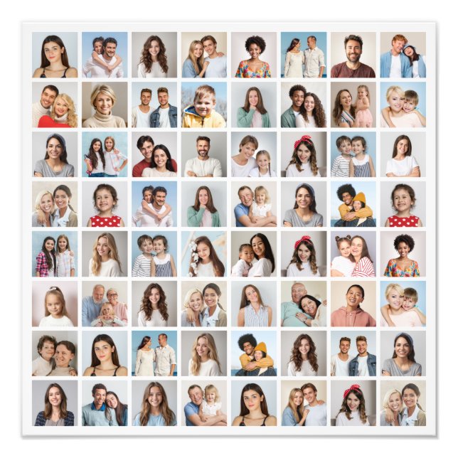 Create Your Own 64 Photo Collage Photo Enlargement Print (Front)