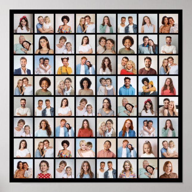 Create Your Own 64 Photo Collage Poster (Front)