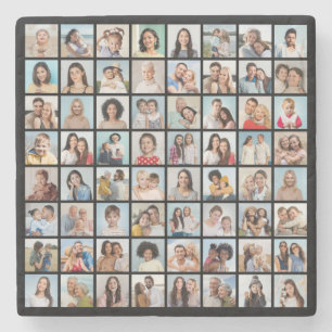 Create Your Own 64 Photo Collage Stone Coaster