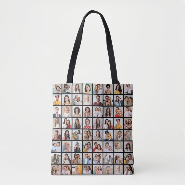 Create Your Own 64 Photo Collage Tote Bag (Front)