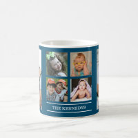 Create Your Own 6 Family Photo Collage Ocean Blue